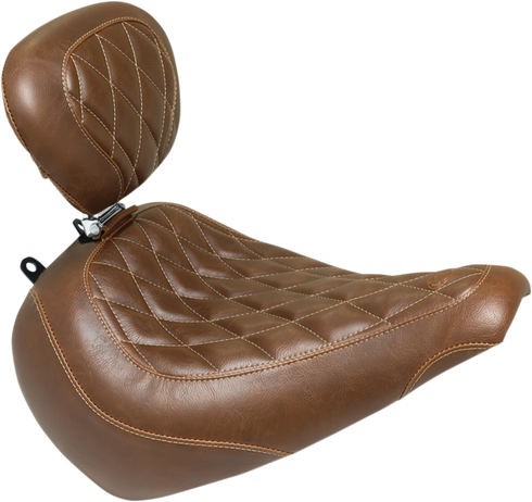 MUSTANG Seat - Wide Tripper™ Solo - with Backrest - Diamond - Brown 83022