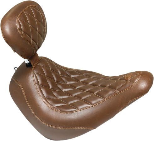MUSTANG Seat - Wide Tripper™ Solo - with Backrest - Diamond - Brown 83040