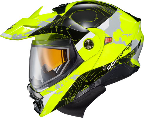 SCORPION EXO Exo At960 Cold Weather Helmet Topographic Hi Vis 2x (Dual) - 75-23792X