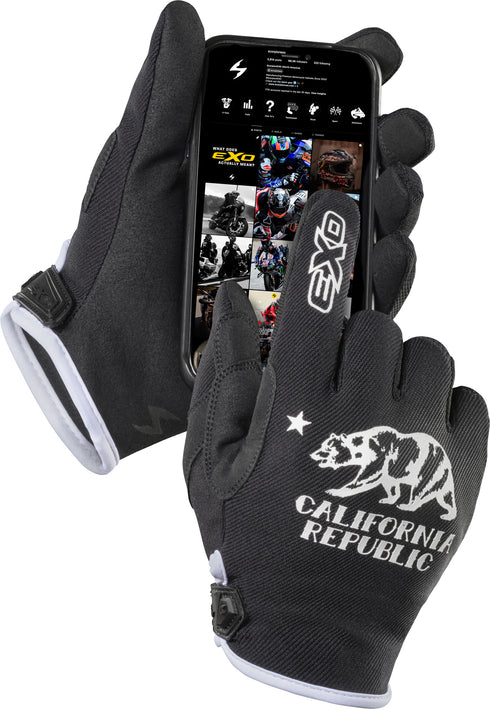 SCORPION EXO Moto Flex Gloves Golden State Black/White Sm - 75-6167S