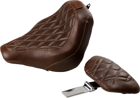 MUSTANG Seat - Wide Tripper™ Solo - with Backrest - Diamond - Brown 83031