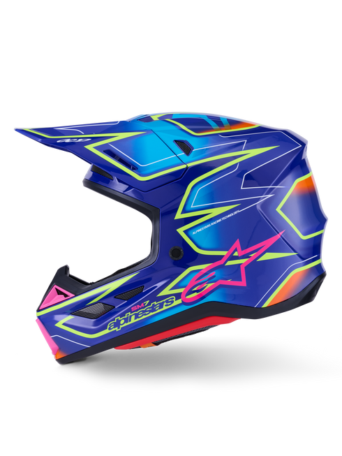 ALPINESTARS Sm7 Cast Helmet Blue/Pnk/Ylw Fluo Glossy Xl - 482-00193X