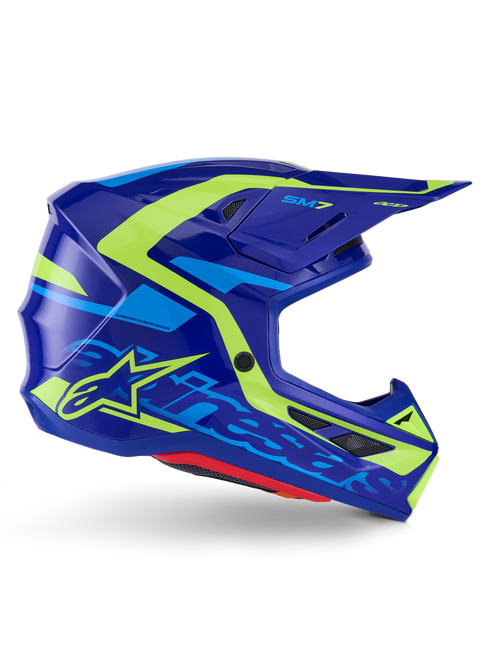 ALPINESTARS Sm7 Deed Helmet Blue/Ylw Fluo Glossy Xl - 482-00192X