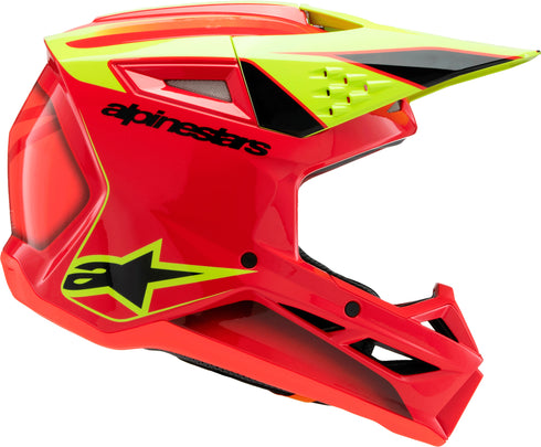 ALPINESTARS Sm3 Youth Fray Helmet Rd/Ylw Fluo/Blk Ym - 482-00084YM