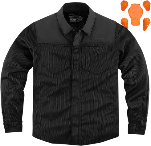 ICON Upstate Riding Shirt - Black - Medium 2820-5085
