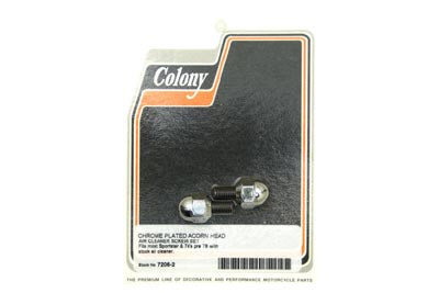 Colony Chrome Air Cleaner Screws Acorn Style - 7206-2