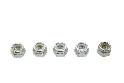 V-Twin Zinc Plated Hex Nuts 1/4 inch-28 Nyloc - 73-0001
