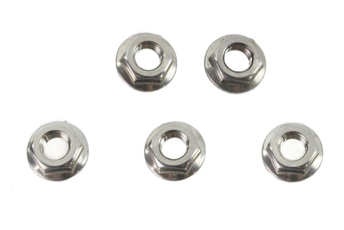 V-Twin Serrated Hex Flange Nuts 5/16 inch-24 Stainless Steel - 73-0247