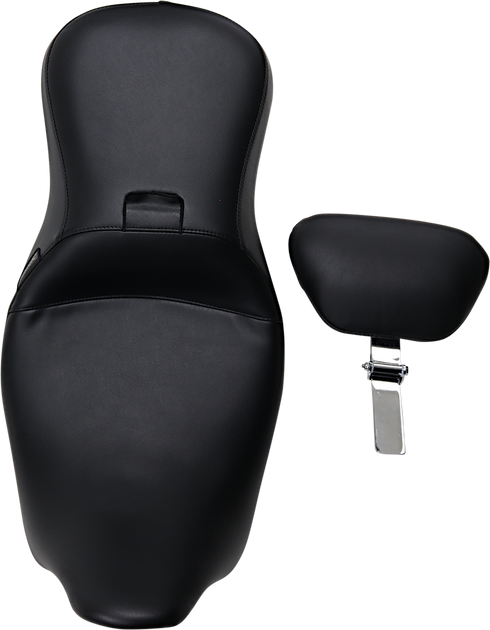LE PERA Outcast Seat - 2-Up - With Backrest - Smooth - Black - FL '08-'23 LK-997BR