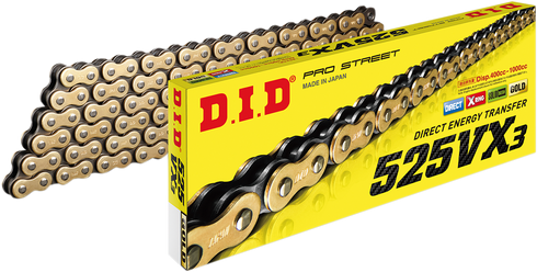 DID 525 VX3 - Drive Chain - 110 Links - Gold M525VX3G110ZB