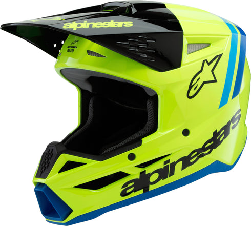 ALPINESTARS Sm3 Youth Radium Helmet Ylw Fluo/Blk/Blue Ym - 482-00085YM