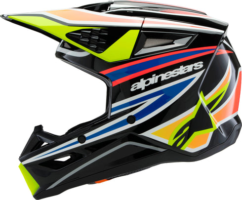 ALPINESTARS Sm3 Youth Wurx Helmet Blk/Ylw Fluo/Blue/Red Yl - 482-00087YL
