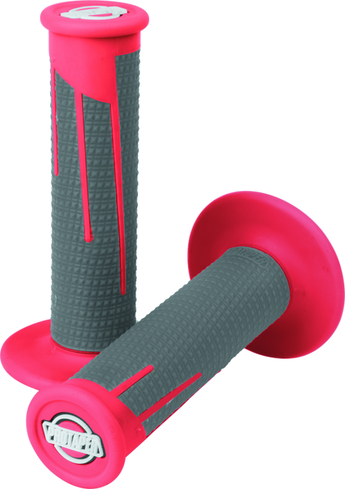 ProTaper Full Diamond Clamp-On Grips - Red/Dark Gray