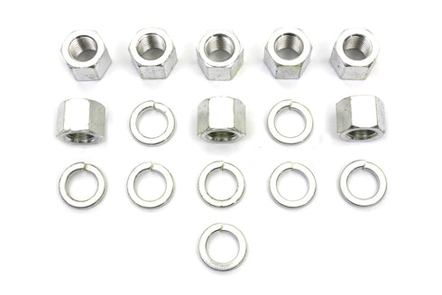 V-Twin Zinc Plated Cylinder Base Nuts and Washers - 8105-16T
