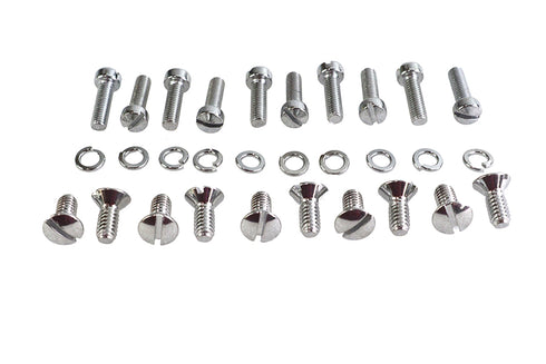 Colony Chrome Outer Primary Cover Screw Set Stock - 8155-30