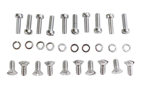 Colony Chrome Outer Primary Cover Screw Set Stock - 8155-30