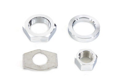 V-Twin Chrome Rear Axle Nut and Lock Kit - 8160-4T