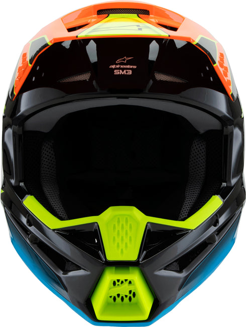 ALPINESTARS Sm3 Youth Fray Helmet Blk/Orng/Ylw Fluo Ys - 482-00083YS