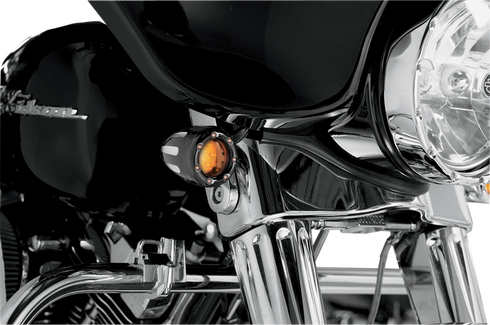 ARLEN NESS Turn Signals - LED - Deep Cut - Black/Amber - Amber Ring 12-753