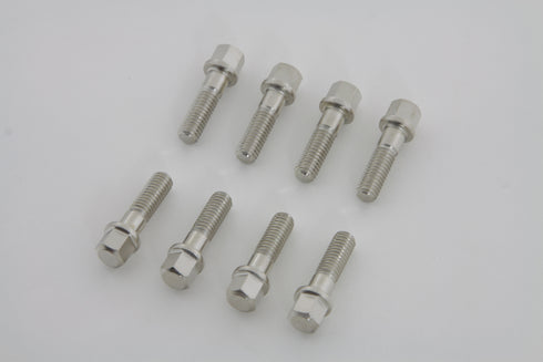 V-Twin Nickel Plated Tappet Block Screw Set - 8605-16T