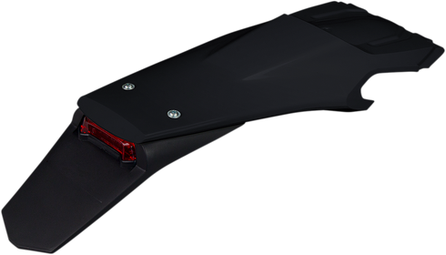 UFO Enduro Rear Fender - with Light - Black HU03398001