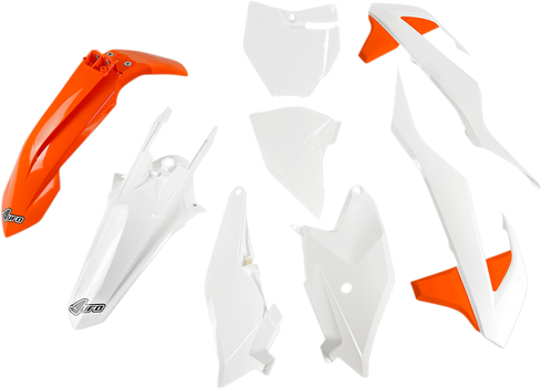 UFO Replacement Body Kit - '19 OEM Orange/White - KTM - SX '18-'24 KTKIT519999W