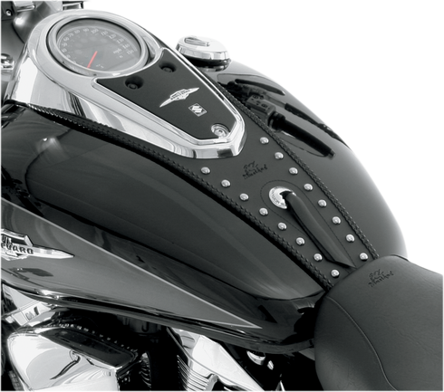 MUSTANG Cruiser Tank Bib - Studs/Concho - Black - Suzuki 93208