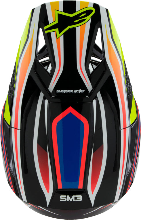 ALPINESTARS Sm3 Youth Wurx Helmet Blk/Ylw Fluo/Blue/Red Ym - 482-00087YM