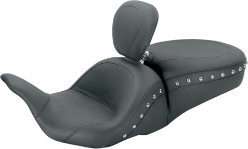MUSTANG Lowdown Seat with Driver Backrest - Chrome Studded - FL '08-'25 79704