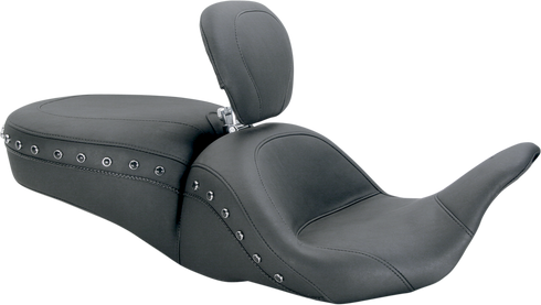 MUSTANG Lowdown Seat with Driver Backrest - Black Studded - FL '08-'25 79705