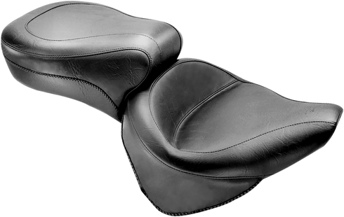 MUSTANG Vintage Style Seat - Wide - Smooth - Black - Softail 75735