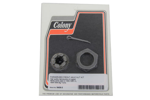 Colony Front Axle Nut Kit Parkerized - 9406-3