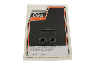 Colony Front Axle Nut Kit Parkerized - 9689-4