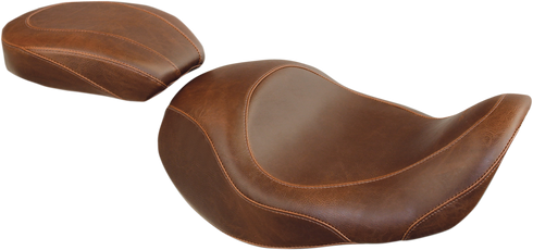 MUSTANG Forward Wide Tripper Solo Seat - Plain - Brown - Dyna '06-'17 76708