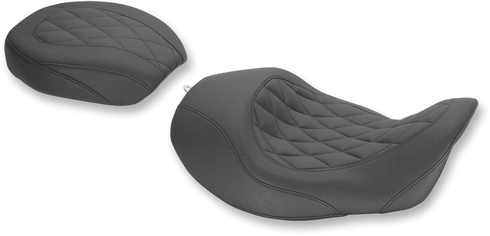 MUSTANG Forward Wide Tripper Solo Seat - Diamond - Black - Dyna '06-'17 76710