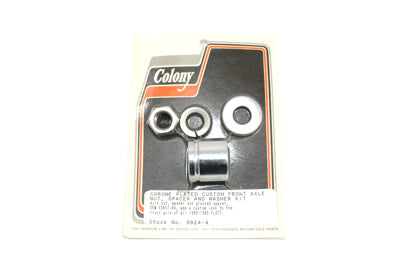 Colony Front Axle Spacer Kit Groove Style Chrome - 9924-4