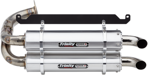 TRINITY RACING Stage 5 Slip-On Dual Muffler - Brushed Aluminum TR-4169S