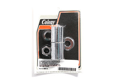 Colony Front Axle Spacer Kit Smooth Style Chrome - 9991-5