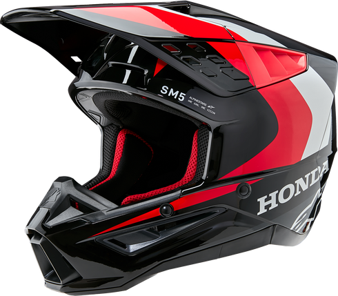 ALPINESTARS Honda S M5 Helmet Black/Red Glossy Xs - 482-9237XS
