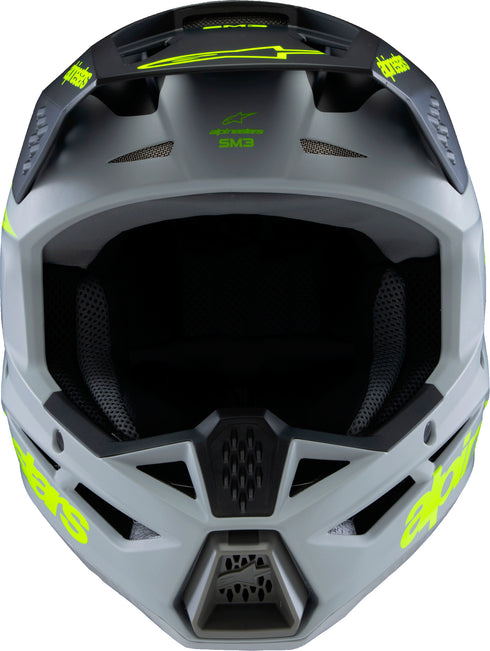 ALPINESTARS Sm3 Youth Radium Helmet Gry/Blk/Ylw Fluo Matte Ym - 482-00086YM