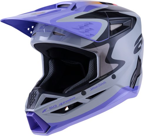 ALPINESTARS Jettson Sm3 Helmet Gry/Purp/Blk Glossy Lg - 482-00194L