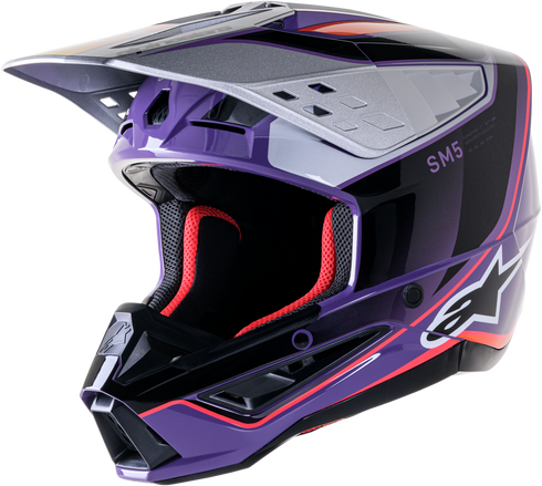ALPINESTARS S M5 Sail Helmet Violet/Blk/Slvr Glossy Md - 482-9233M