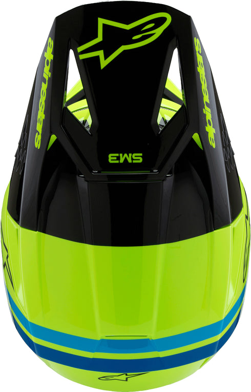 ALPINESTARS Sm3 Youth Radium Helmet Ylw Fluo/Blk/Blue Ym - 482-00085YM