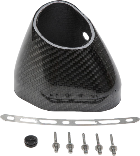 YOSHIMURA End Cap Kit Left Side R77 Lh Cf Slash Cut - 960-9991