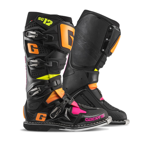 GAERNE Sg12 Le Boots Black/Orange/Pink Sz 10 - 480-51110