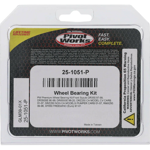 PIVOT WORKS Wheel Bearing Kit Premium - 22-51051P
