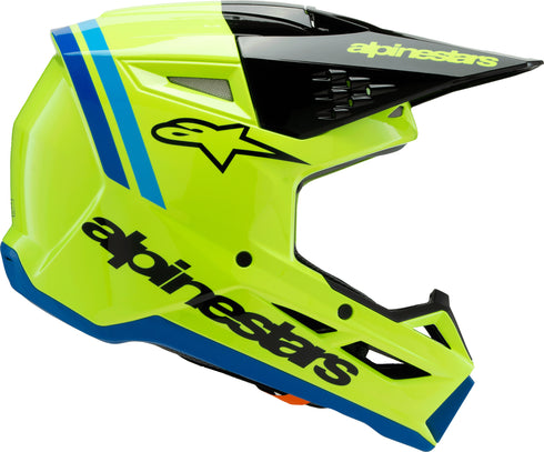 ALPINESTARS Sm3 Youth Radium Helmet Ylw Fluo/Blk/Blue Ym - 482-00085YM