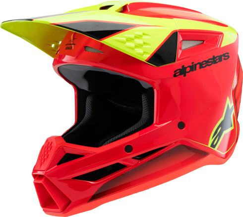 ALPINESTARS Sm3 Youth Fray Helmet Rd/Ylw Fluo/Blk Yl - 482-00084YL
