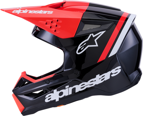 ALPINESTARS Sm3 Radium Helmet Blk/Red Fluo/White Glossy Md - 482-00182M