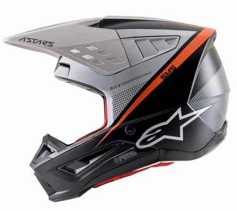 ALPINESTARS S M5 Rayon Helmet Matte Blk/Wht/Orange Fluo Lg - 482-9207L